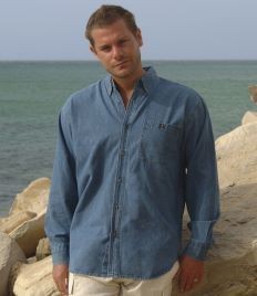Branded Promotional FRONT ROW LONG SLEEVE LIGHTWEIGHT DENIM SHIRT Shirt From Concept Incentives.
