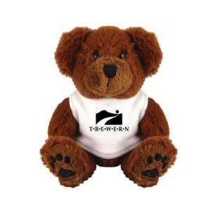 Branded Promotional FREDDIE BEAR with White Tee Shirt Soft Toy From Concept Incentives.