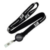 Branded Promotional FLAT RIBBED LANYARD with Security Ski Pass Holder Pull Reel Lanyard From Concept Incentives.