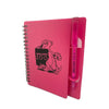 Branded Promotional FROSTED EXECUTIVE SPIRAL CONFERENCE NOTE PAD & BALL PEN SET in Pink Notebook from Concept Incentives