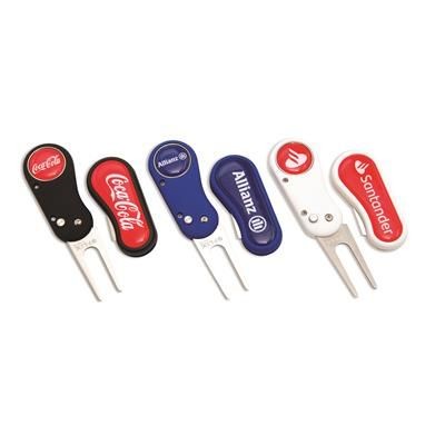 Branded Promotional FLIX DS AUTOMATIC GOLF DIVOT REPAIR TOOL Golf Tool From Concept Incentives.