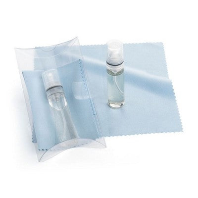 Branded Promotional 2PC LIGHT BLUE SCREEN & GLASSES CLEANING PILLOW PACK Lens Cleaner From Concept Incentives.