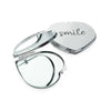 Branded Promotional HEART SHAPE SILVER CHROME DOUBLE COMPACT MIRROR Mirror From Concept Incentives.