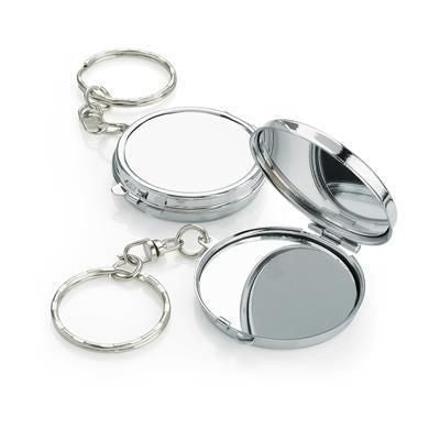 Branded Promotional SILVER CHROME MIRROR KEYRING Keyring From Concept Incentives.