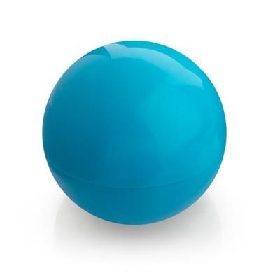 Branded Promotional LIP BALM BALL in Cyan Lip Balm From Concept Incentives.