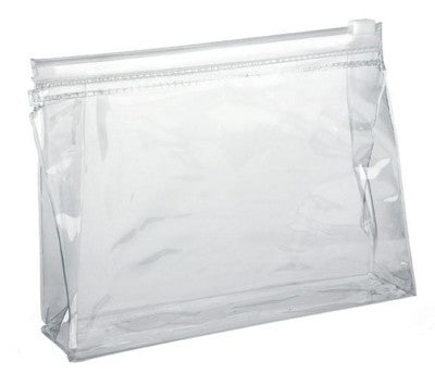 Branded Promotional CLEAR TRANSPARENT SLIDE ZIPPER PVC TALLER BAG Cosmetics Bag From Concept Incentives.