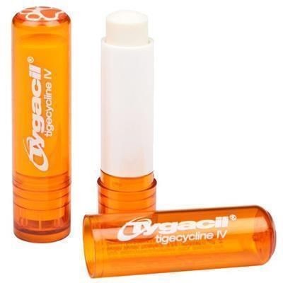 Branded Promotional LIP BALM STICK with Domed Label in Orange Lip Balm From Concept Incentives.