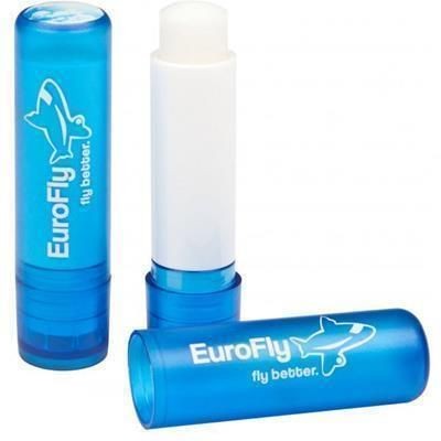 Branded Promotional LIP BALM STICK with Domed Label in Blue Lip Balm From Concept Incentives.