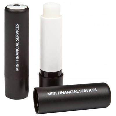 Branded Promotional LIP BALM STICK with Domed Label in Black Lip Balm From Concept Incentives.