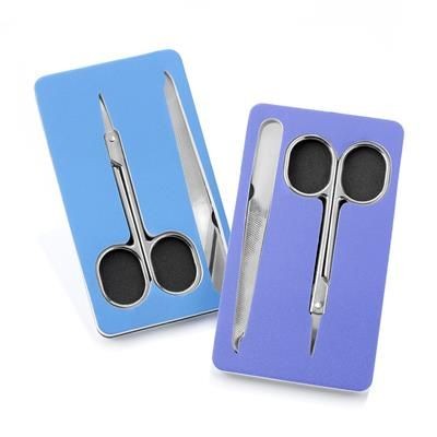 Branded Promotional BLUE CARD STYLE MANICURE SET Manicure Set From Concept Incentives.