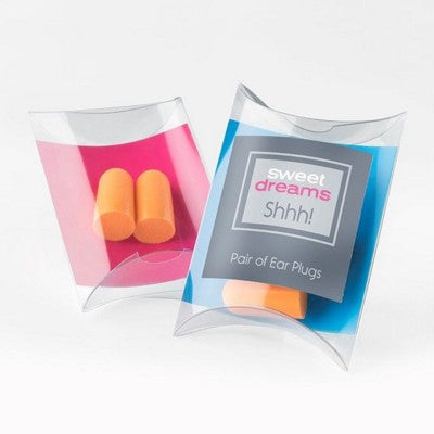 Branded Promotional PAIR OF EAR PLUGS in Pillow Pack Ear Plugs From Concept Incentives.