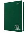 Branded Promotional FINEGRAIN A4 DAY TO PAGE DESK DIARY in Green from Concept Incentives