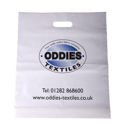 Branded Promotional POLYTHENE PLASTIC CARRIER BAG in White Carrier Bag From Concept Incentives.