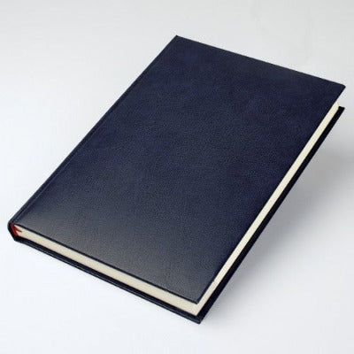 Branded Promotional LEATHERTEX BOOKBOUND DIARY in Blue from Concept Incentives