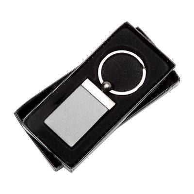 Branded Promotional GRAPHITE GREY EXECUTIVE KEYRING Keyring From Concept Incentives.