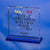 Branded Promotional RECTANGULAR GLASS AWARD TROPHY  with Blue Base Award From Concept Incentives.