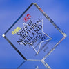 Branded Promotional GLASS CORNER AWARD TROPHY  with Colour Sandblasting Award From Concept Incentives.