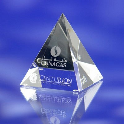 Branded Promotional PYRAMID GLASS AWARD TROPHY Award From Concept Incentives.