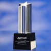 Branded Promotional STAR COLUMN AWARD TROPHY  with Black Glass Base Award From Concept Incentives.