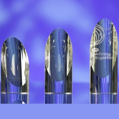 Branded Promotional CUT CYLINDER GLASS AWARD TROPHY Award From Concept Incentives.