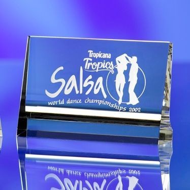 Branded Promotional PORTRAIT or LANDSCAPE CURVED BASE AWARD TROPHY Award From Concept Incentives.
