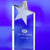 Branded Promotional SLOPING STAR CRYSTAL AWARD TROPHY Award From Concept Incentives.