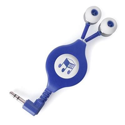 Branded Promotional IVY IN-EAR EARPHONES in Blue Earphones From Concept Incentives.