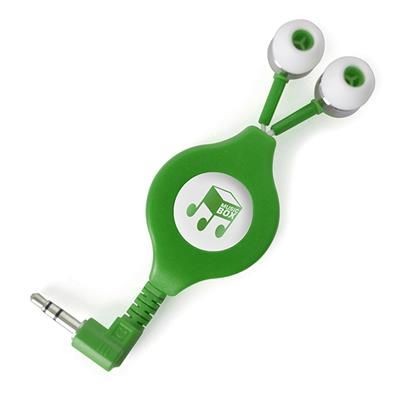 Branded Promotional IVY IN-EAR EARPHONES in Green Earphones From Concept Incentives.