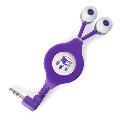Branded Promotional IVY IN-EAR EARPHONES in Purple Earphones From Concept Incentives.