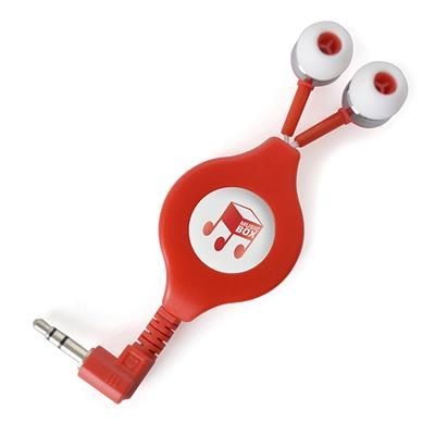 Branded Promotional IVY IN-EAR EARPHONES in Red Earphones From Concept Incentives.