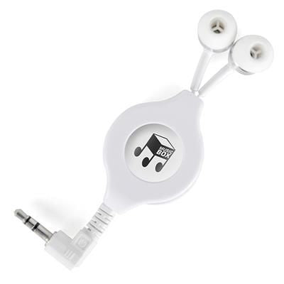 Branded Promotional IVY IN-EAR EARPHONES in White Earphones From Concept Incentives.