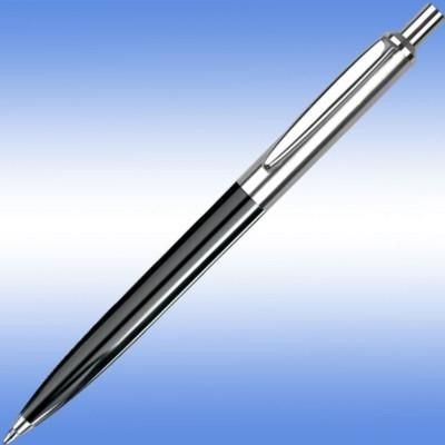 Branded Promotional GIOTTO BALL PEN in Black with Silver Trim Pen From Concept Incentives.