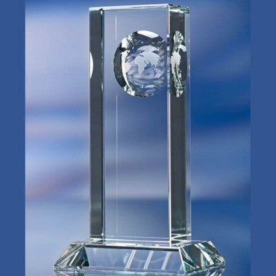 Branded Promotional EMBEDDED GLOBE GLASS AWARD TROPHY Award From Concept Incentives.