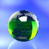 Branded Promotional COLOUR FLAT BOTTOM SPHERE GLASS AWARD TROPHY Award From Concept Incentives.
