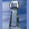Branded Promotional SPHERE ON TALL BASE GLASS AWARD TROPHY Award From Concept Incentives.