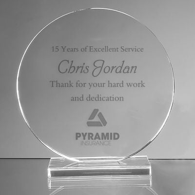 Branded Promotional GLASS CIRCLE AWARD Award From Concept Incentives.