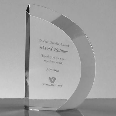 Branded Promotional CRYSTAL GLASS CURVE AWARD Award From Concept Incentives.