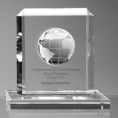 Branded Promotional CRYSTAL GLASS GLOBE AWARD Award From Concept Incentives.