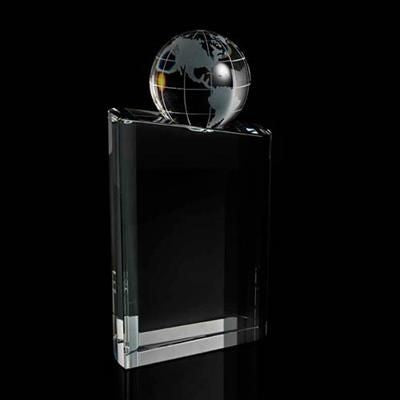 Branded Promotional MOUNTED CRYSTAL GLOBE Award From Concept Incentives.