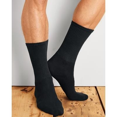 Branded Promotional GILDAN CREW MENS SOCKS in Black Socks From Concept Incentives.