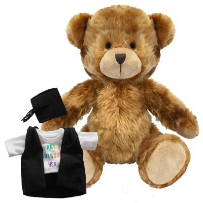 Branded Promotional PRINTED PROMOTIONAL SOFT TOY CHARLES TEDDY BEAR with Graduation Outfit Soft Toy From Concept Incentives.