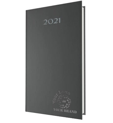 Branded Promotional SMOOTHGRAIN POCKET WEEK TO VIEW DIARY in Grey from Concept Incentives