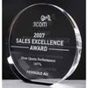 Branded Promotional CRYSTAL MEDIUM WEDGE CIRCLE Award From Concept Incentives.