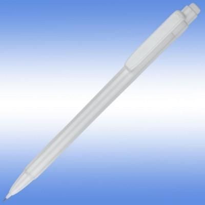 Branded Promotional GUEST MECHANICAL PROPELLING PENCIL in White with White Trim Pencil From Concept Incentives.
