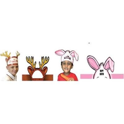 Branded Promotional PAPER BUNNY RABBIT EARS HEADWEAR Fancy Dress From Concept Incentives.