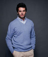 Branded Promotional HENBURY LAMBSWOOL V NECK JUMPER Jumper From Concept Incentives.