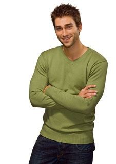 Branded Promotional HANES V NECK JUMPER Jumper From Concept Incentives.