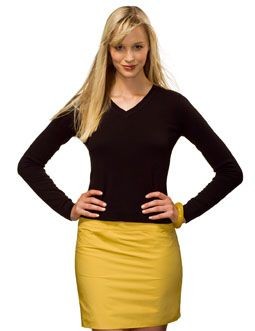 Branded Promotional HANES LADIES V NECK JUMPER Jumper From Concept Incentives.