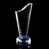 Branded Promotional MOUNTED CRYSTAL HARP SHAPE AWARD with Textured Edges Award From Concept Incentives.