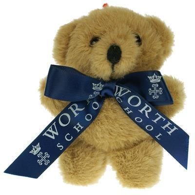 Branded Promotional 10CM TINY TED with Bow Soft Toy From Concept Incentives.